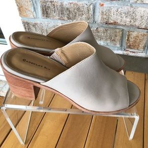 Chocolat blue brown leather sandal